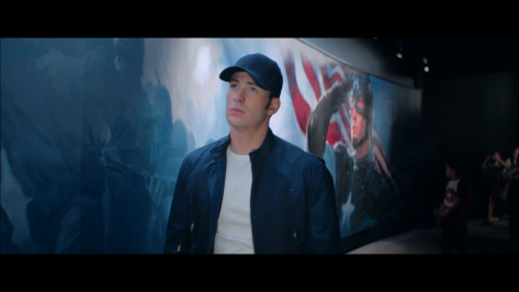 Cap reflecting on his past in a WWII museum